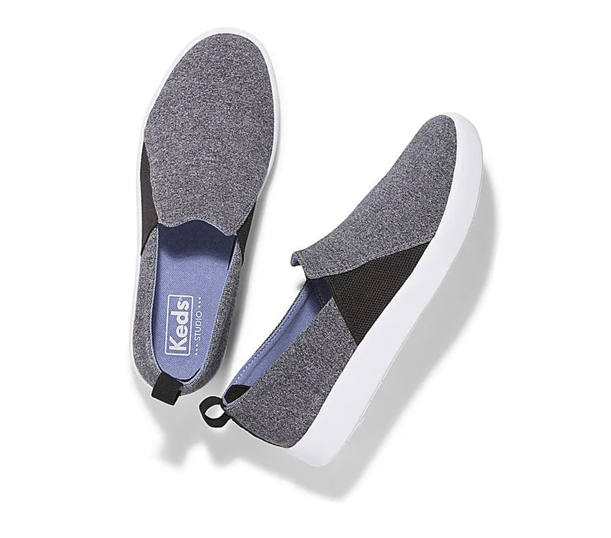 2024 emocional Zapatos Slip On Keds Studio Liv Jersey Athleisure Mujer Gris Oscuro – Zapatos Slip On