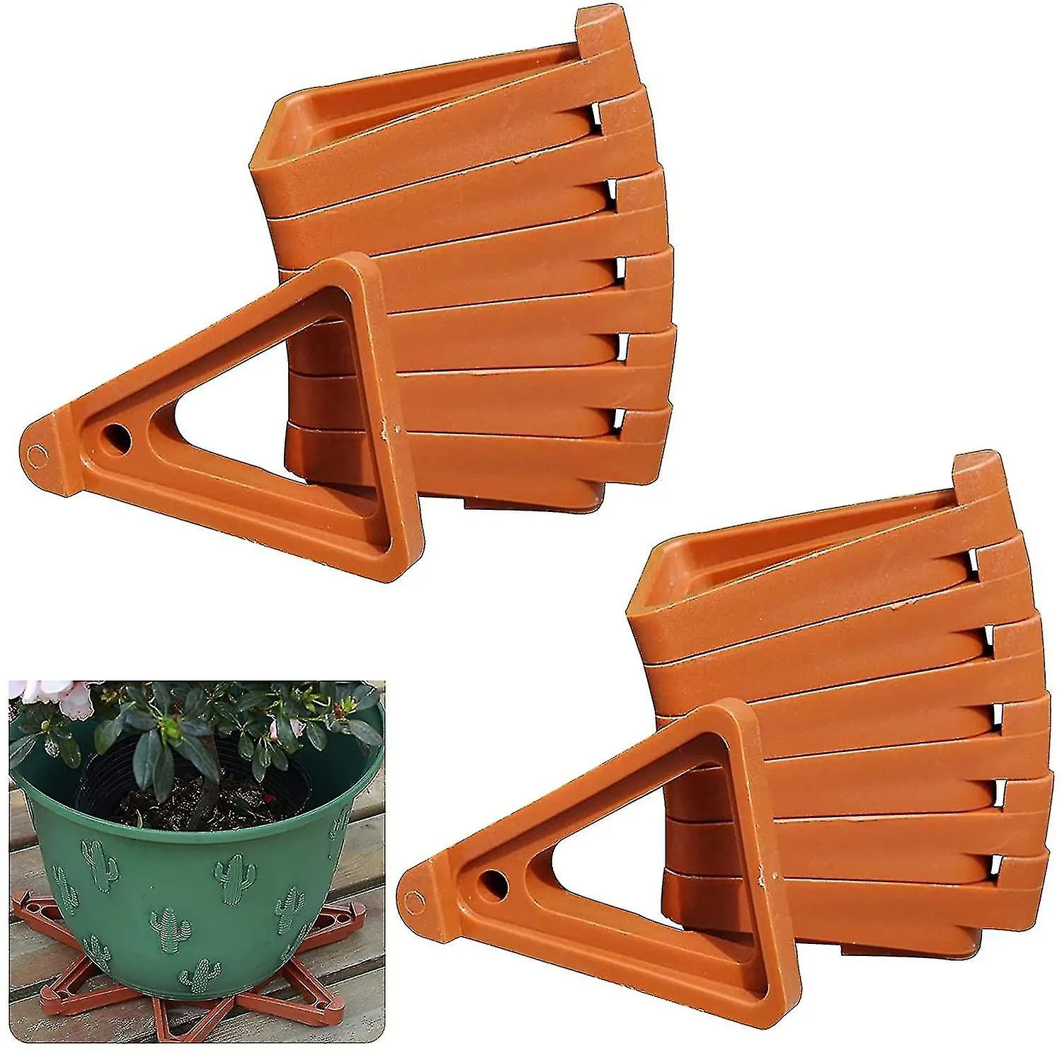 24 Pcs Pot Toes Plant Pot Feet Invisible Flower Pot Risers Potted Triangle Toes Potted Plant Stand For Indoor And