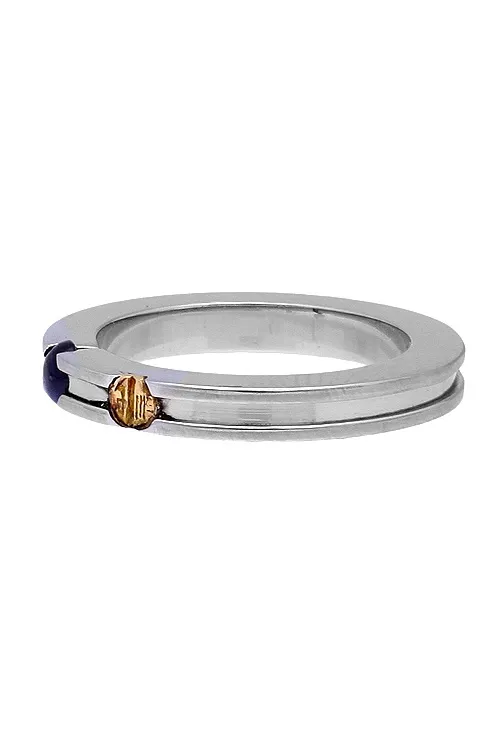ANILLO DE ACERO Y ORO CON ZAFIRO 142_03651Z