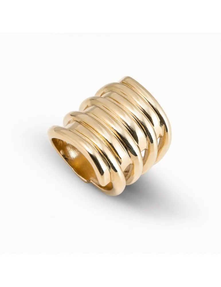 Anillo Tornado Uno de 50 Dorado Mujer