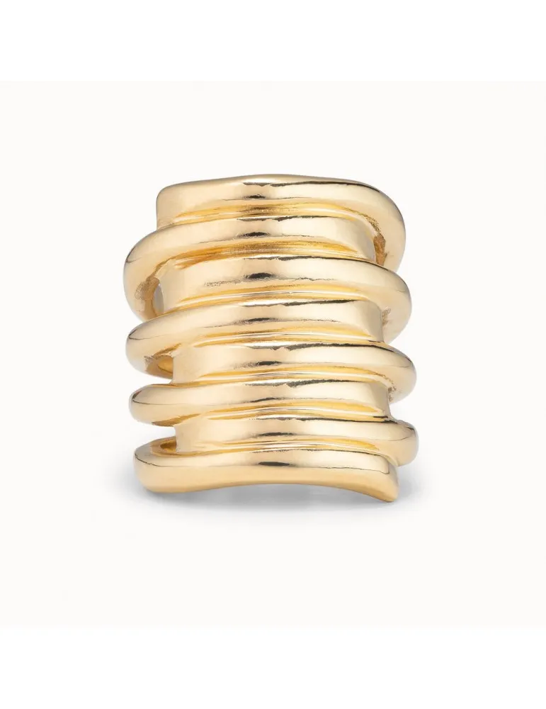Anillo Tornado Uno de 50 Dorado Mujer