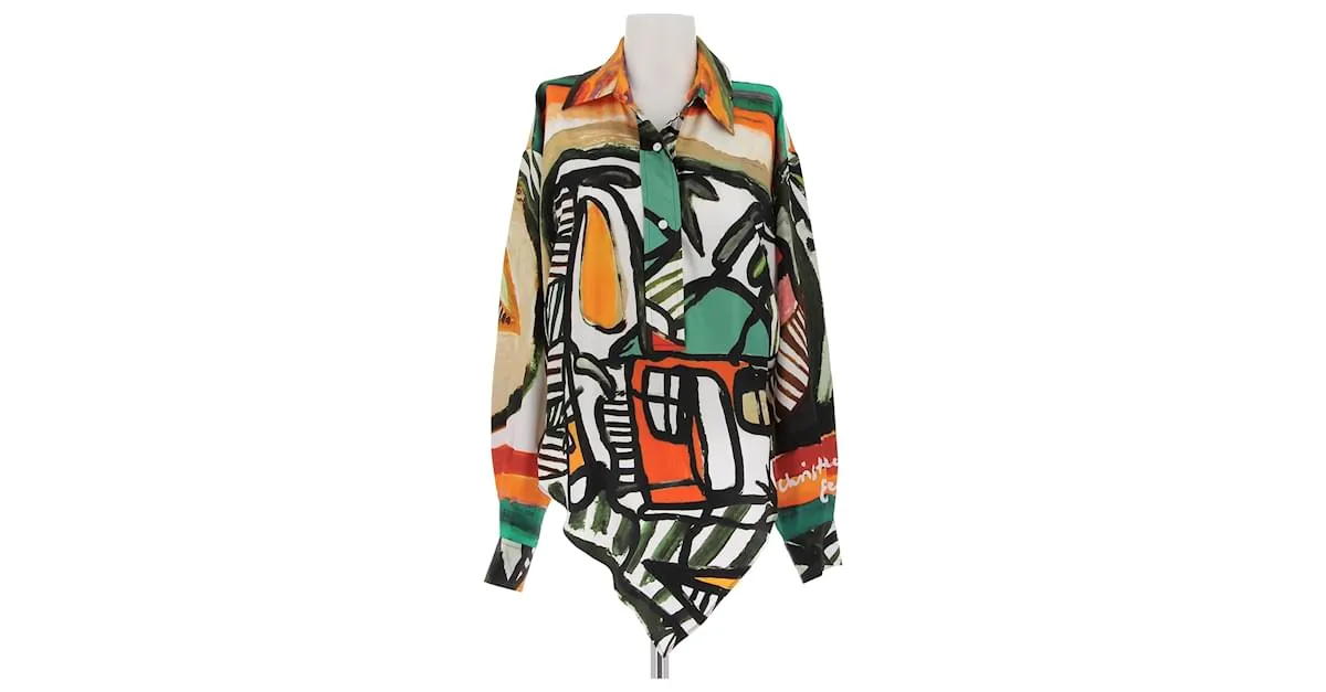 Autre Marque CHRISTOPHER ESBER Tops T.UK 10 Seda Multicolor 