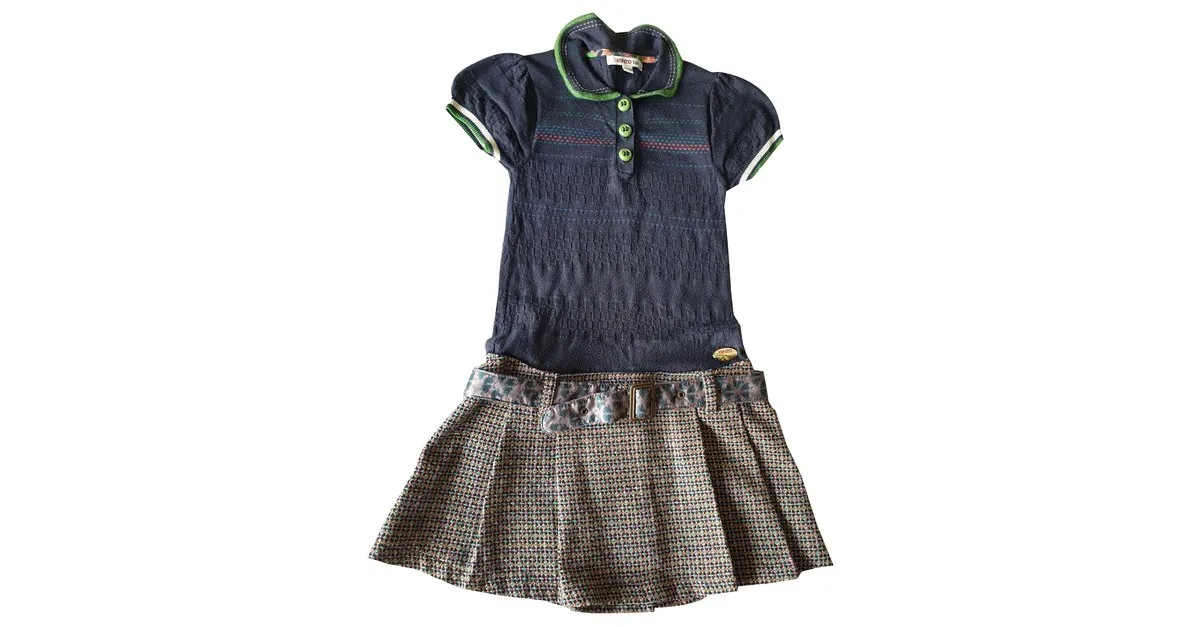 Autre Marque Vestidos Beige Azul marino 