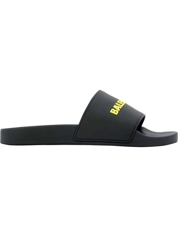 Balenciaga Pool Slides Black Yellow