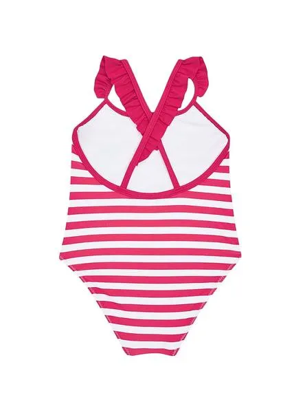 bañador mayoral rayas coral estampado para niña