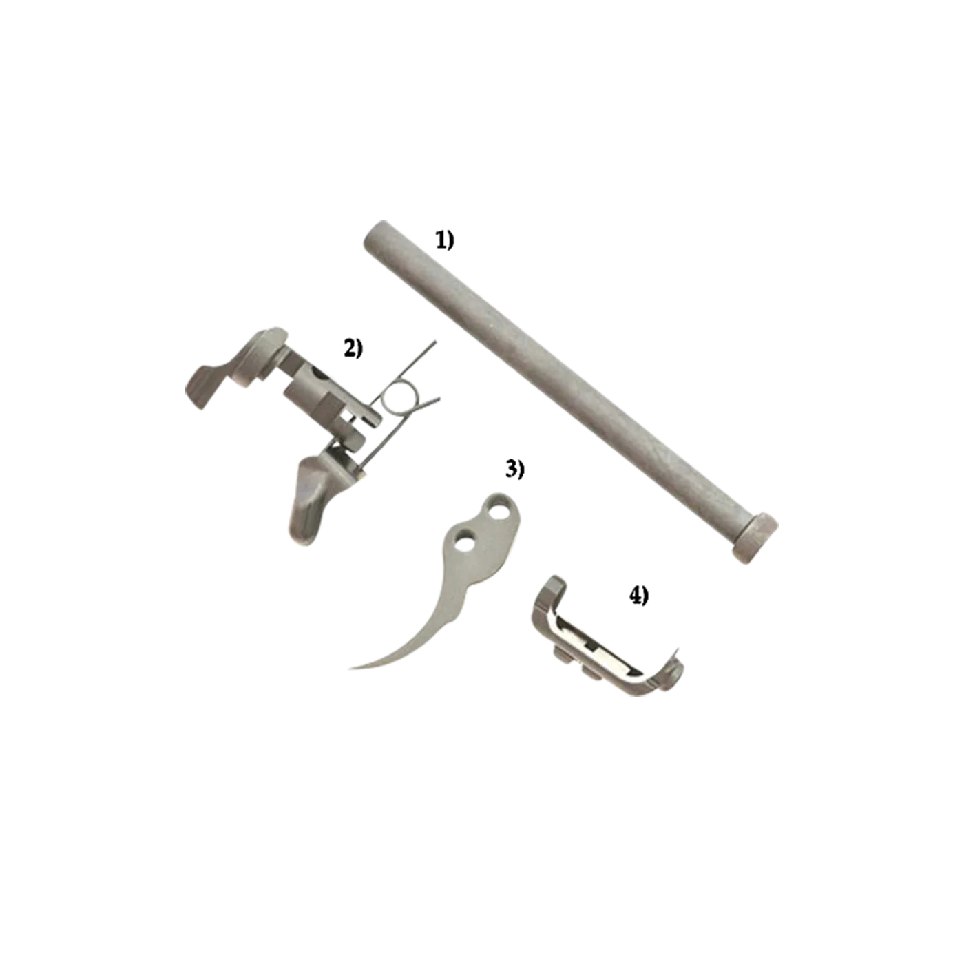 Beretta Factory 92/96 Stainless Steel Parts:Trigger, Safety Levers, Recoil Rod, Mag.Rel.
