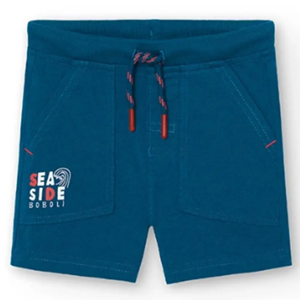 Bermudas felpa flamé de bebé niño Boboli 398033 INDIGO CORDONETS
