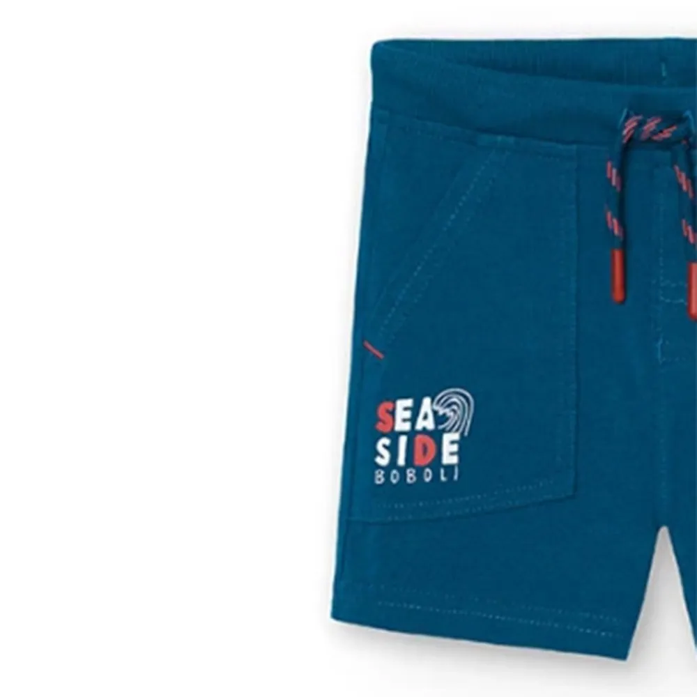 Bermudas felpa flamé de bebé niño Boboli 398033 INDIGO CORDONETS