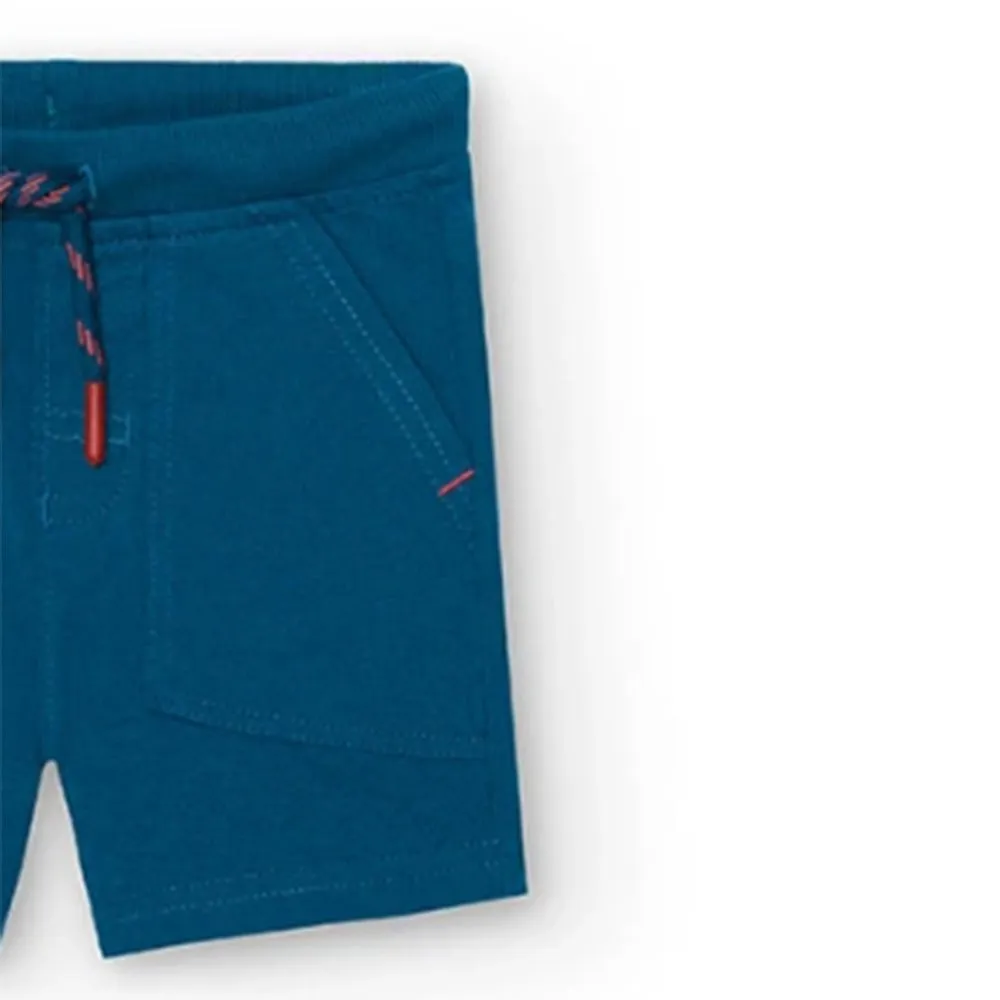 Bermudas felpa flamé de bebé niño Boboli 398033 INDIGO CORDONETS