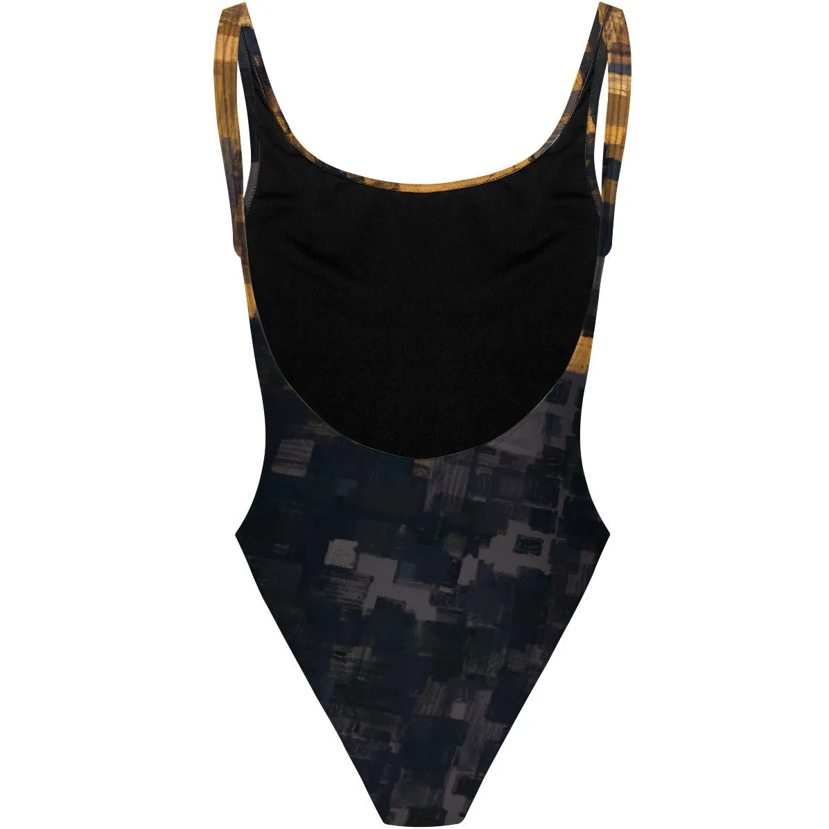 BLACK GOLD  HIGH HIP ONE PIECE SWIMSUIT