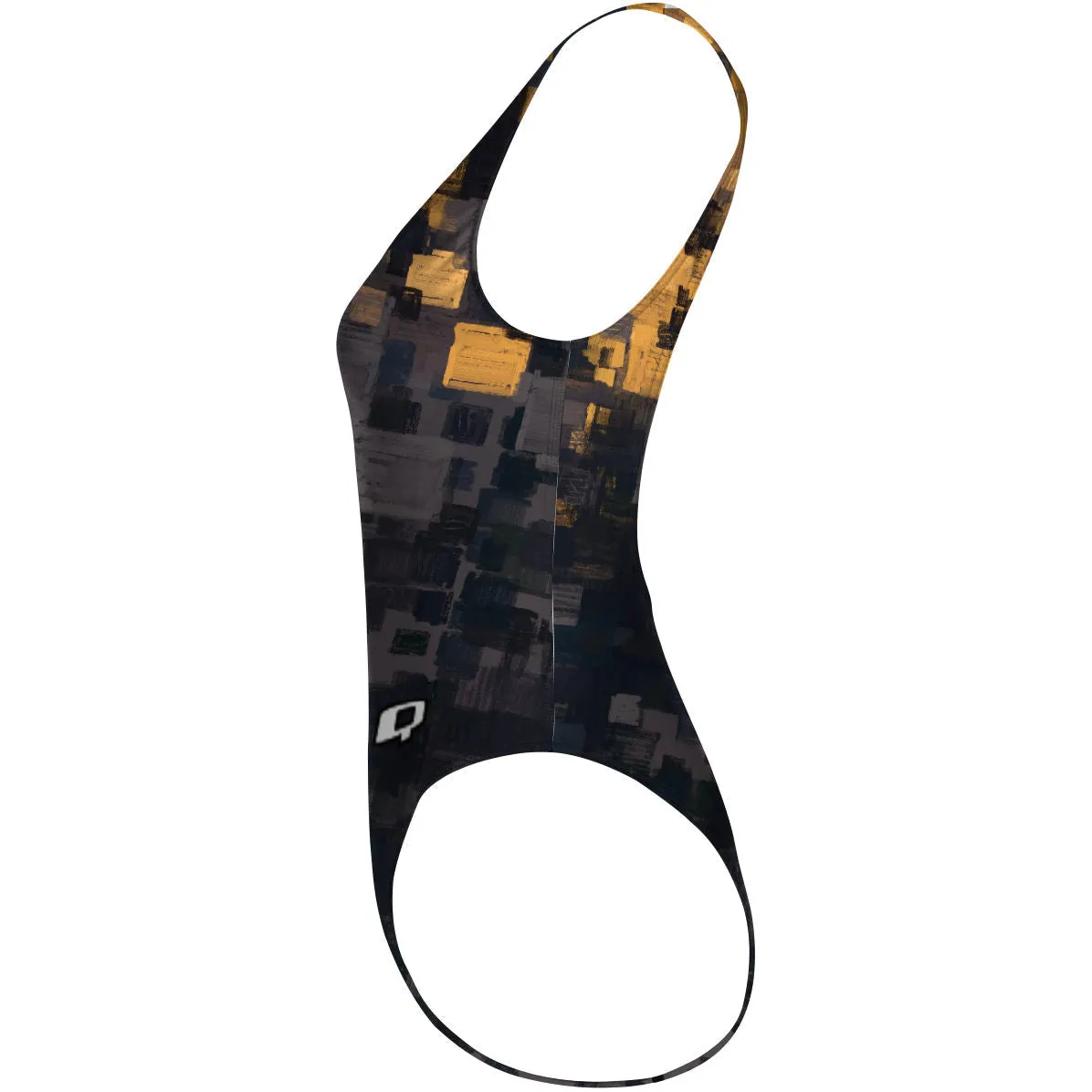BLACK GOLD  HIGH HIP ONE PIECE SWIMSUIT