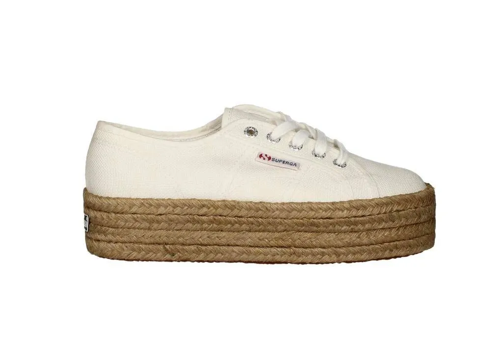 Blucher Lona Blanco Piso Doble Esparto
