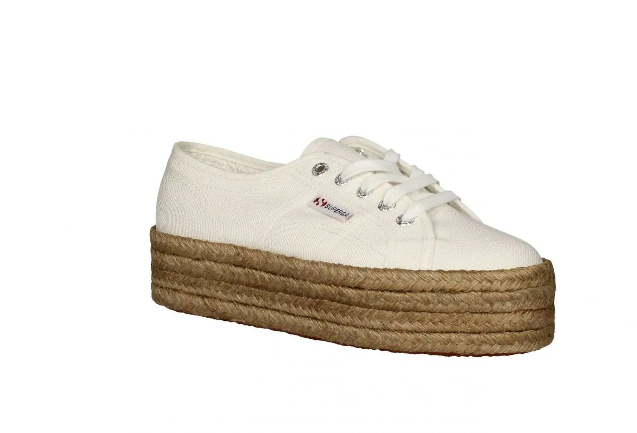 Blucher Lona Blanco Piso Doble Esparto