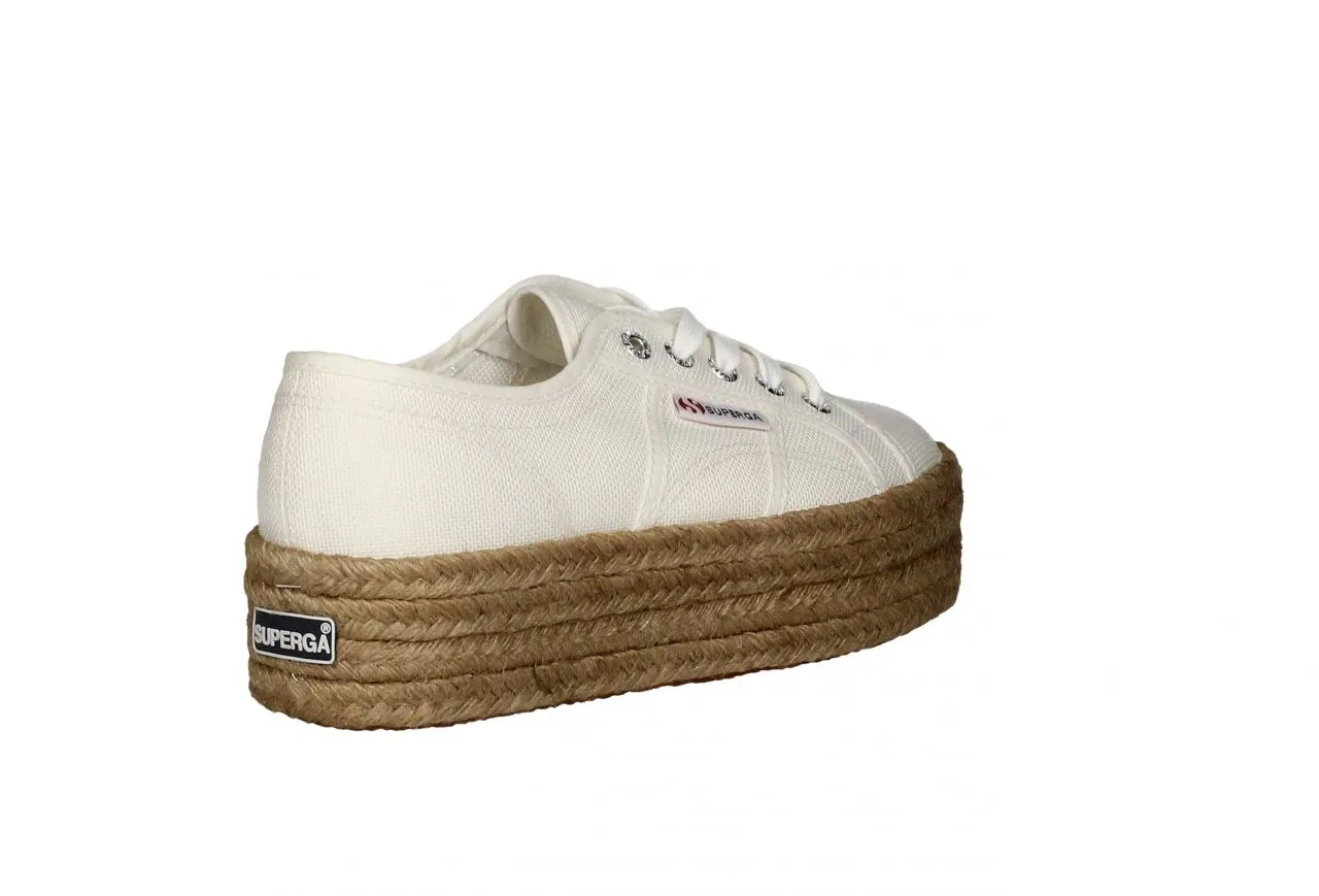 Blucher Lona Blanco Piso Doble Esparto