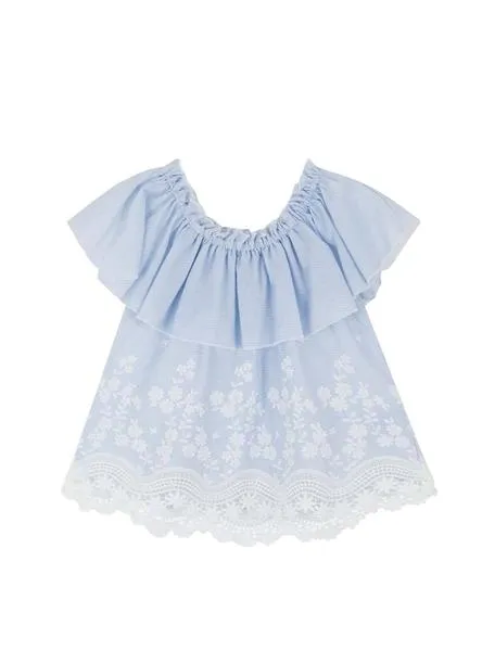 bluson mayoral ruffle azul para niña