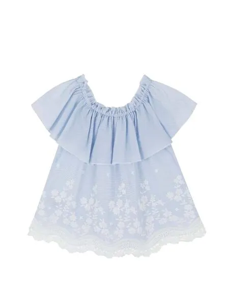 bluson mayoral ruffle azul para niña
