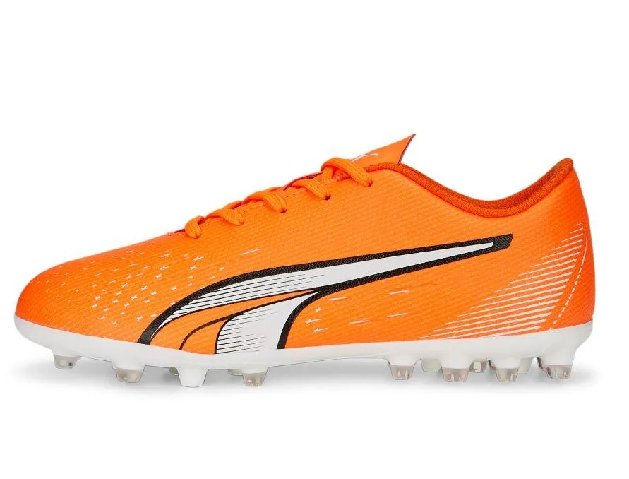 Bota Fútbol Puma Ultra Play MG Niños Naranja/Blanco