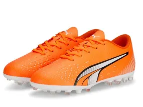 Bota Fútbol Puma Ultra Play MG Niños Naranja/Blanco