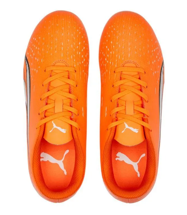 Bota Fútbol Puma Ultra Play MG Niños Naranja/Blanco