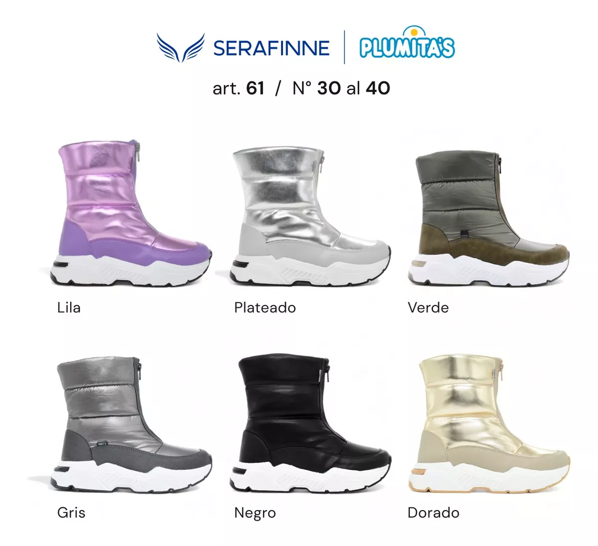 Botas Niños Pre Sky Nieve Lluvia Impermeable Plumitas 61