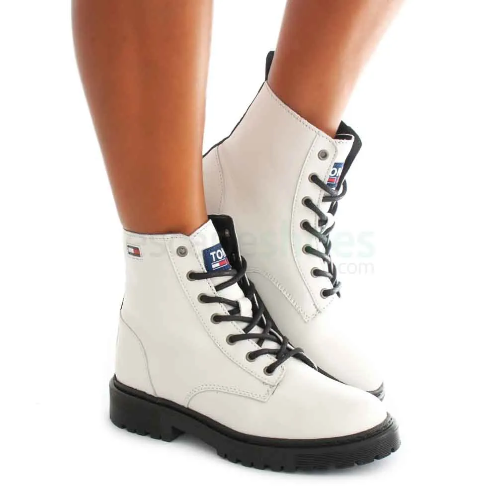 Botas TOMMY HILFIGER Branded Tape Flat Boot Ecru