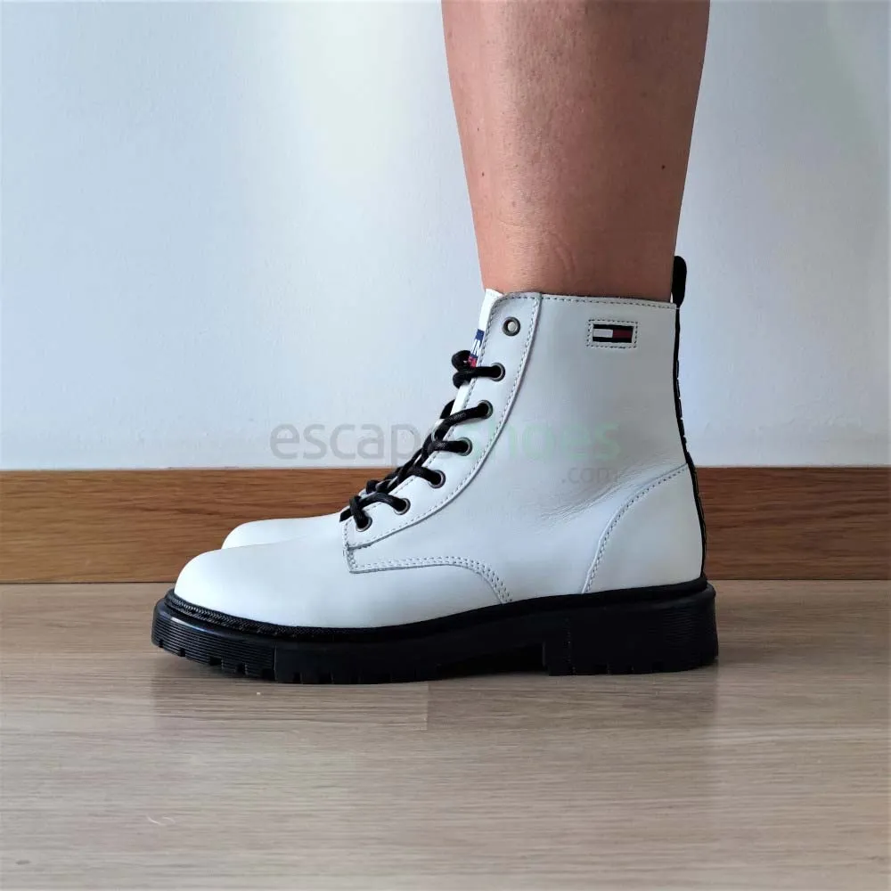 Botas TOMMY HILFIGER Branded Tape Flat Boot Ecru