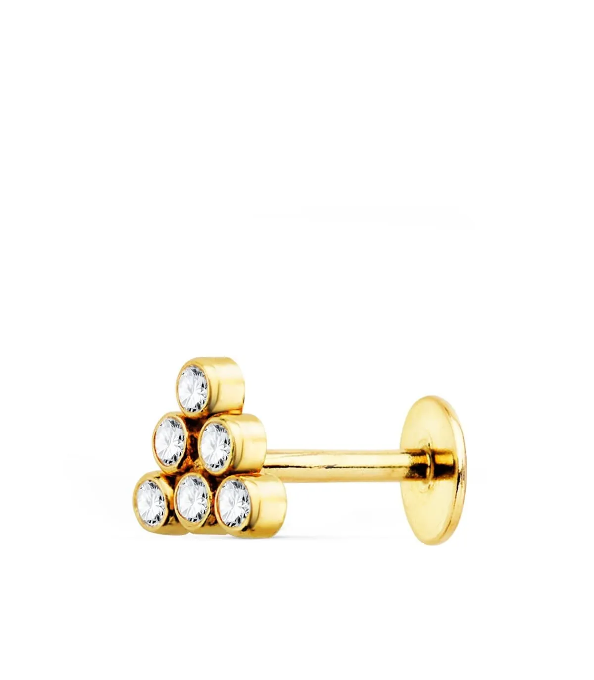 Boucle d'oreille piercing Or Jaune 18K Triangle