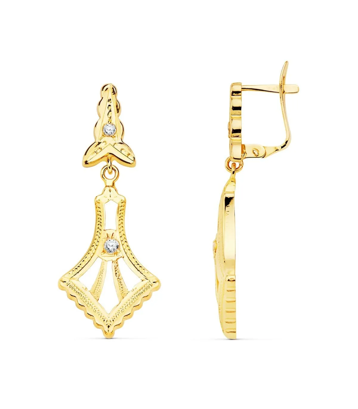 Boucles d'oreilles Diamantées Or 18K 35mm
