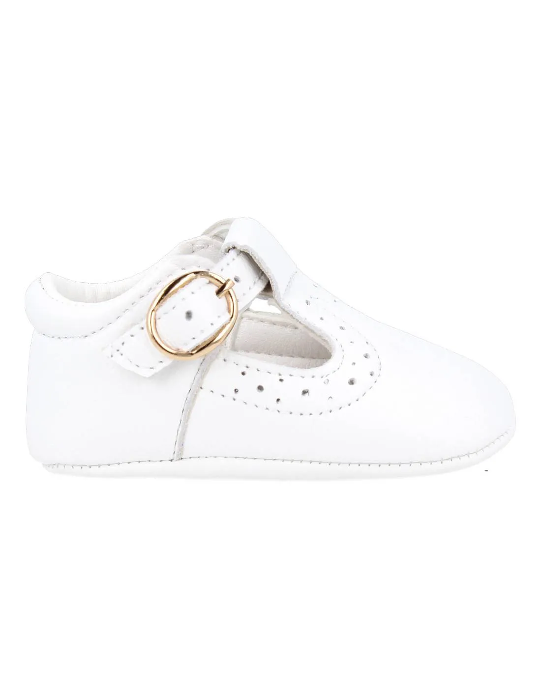BUBBLE KIDS  ZAPATO BEBé PIEL PEPITO BLANCO