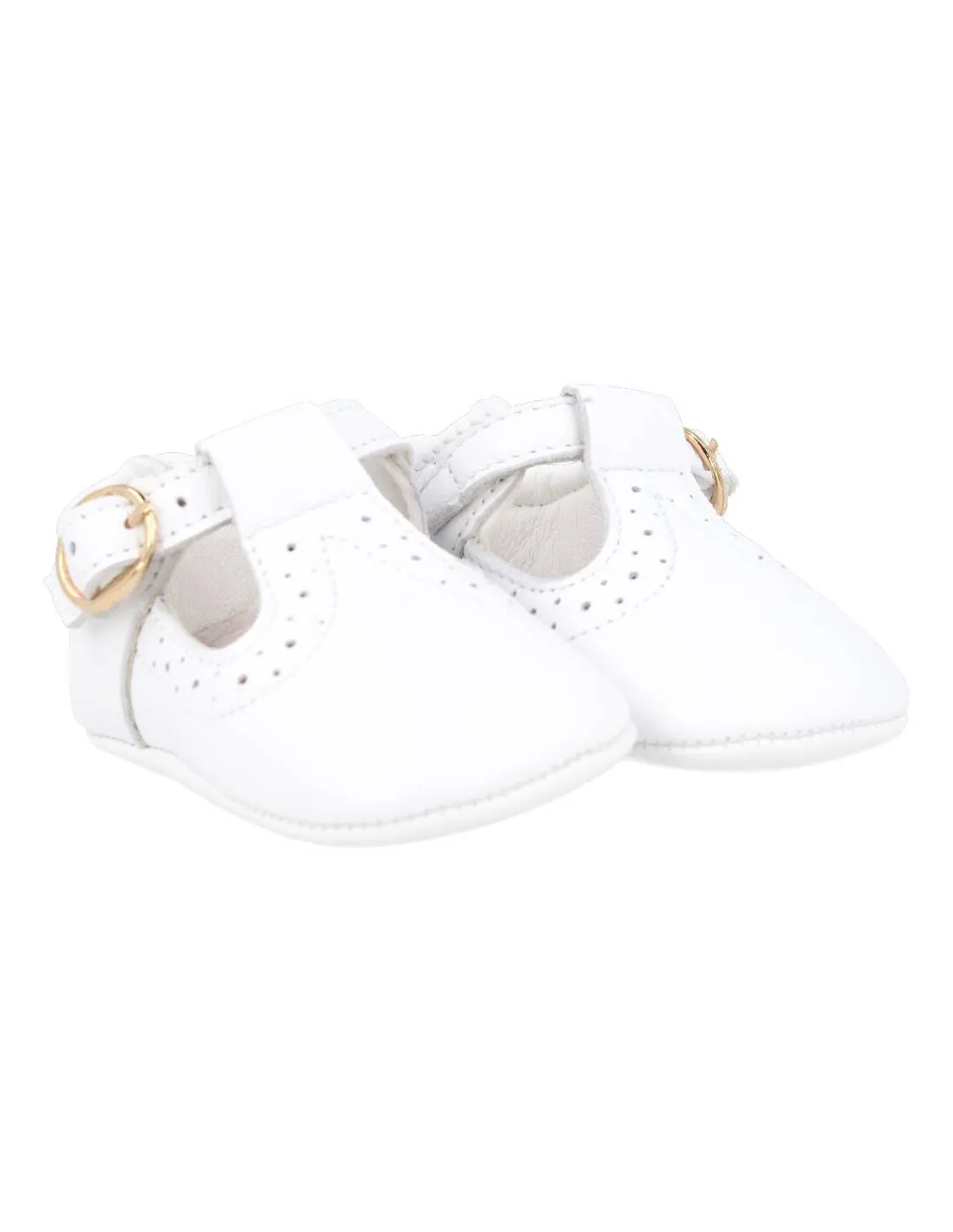BUBBLE KIDS  ZAPATO BEBé PIEL PEPITO BLANCO