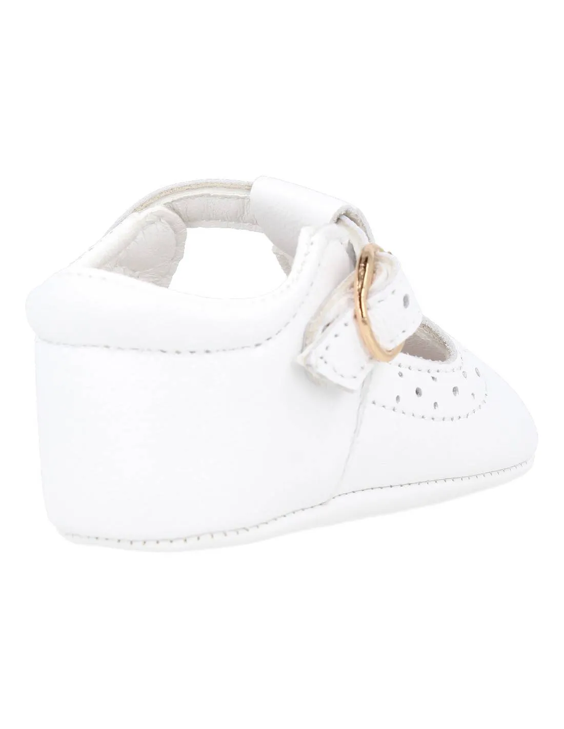 BUBBLE KIDS  ZAPATO BEBé PIEL PEPITO BLANCO