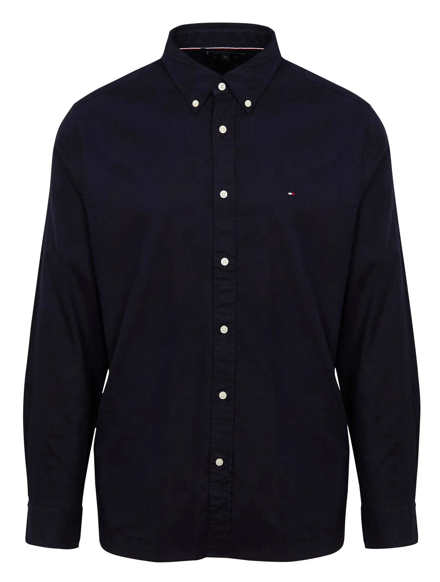 Camisa de mezcla de algodón orgánico con cuello clásico en azul