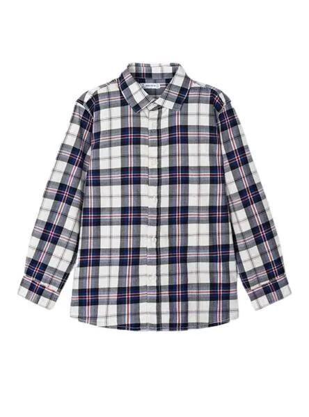 Camisa Mayoral Cuadros Blanco para Niño