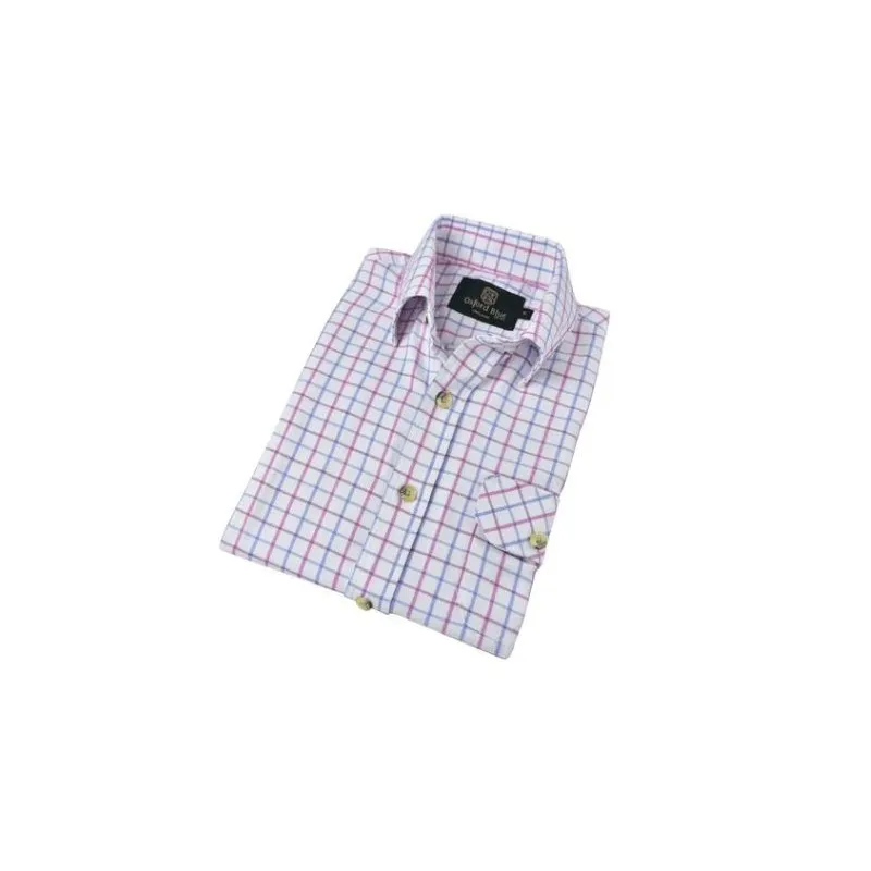 Camisa Oxford Blue Perry para niño y niña manga larga Pink/Blue