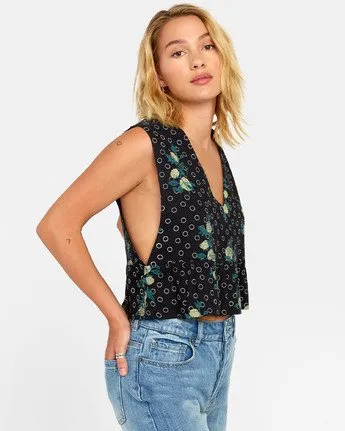 Camisa RVCA TOP  tirantes para mujer EASTERN Black Ref. S3TPRO negra flores