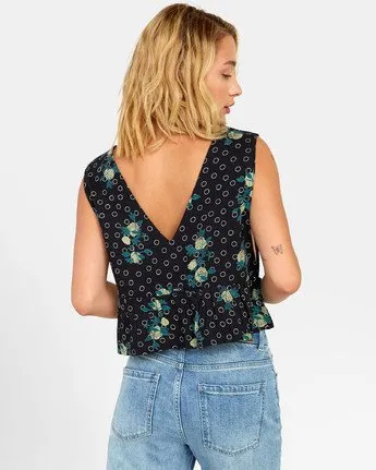 Camisa RVCA TOP  tirantes para mujer EASTERN Black Ref. S3TPRO negra flores