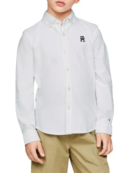 Camisa Tommy Hilfiger Monogram Blanco Para Niño