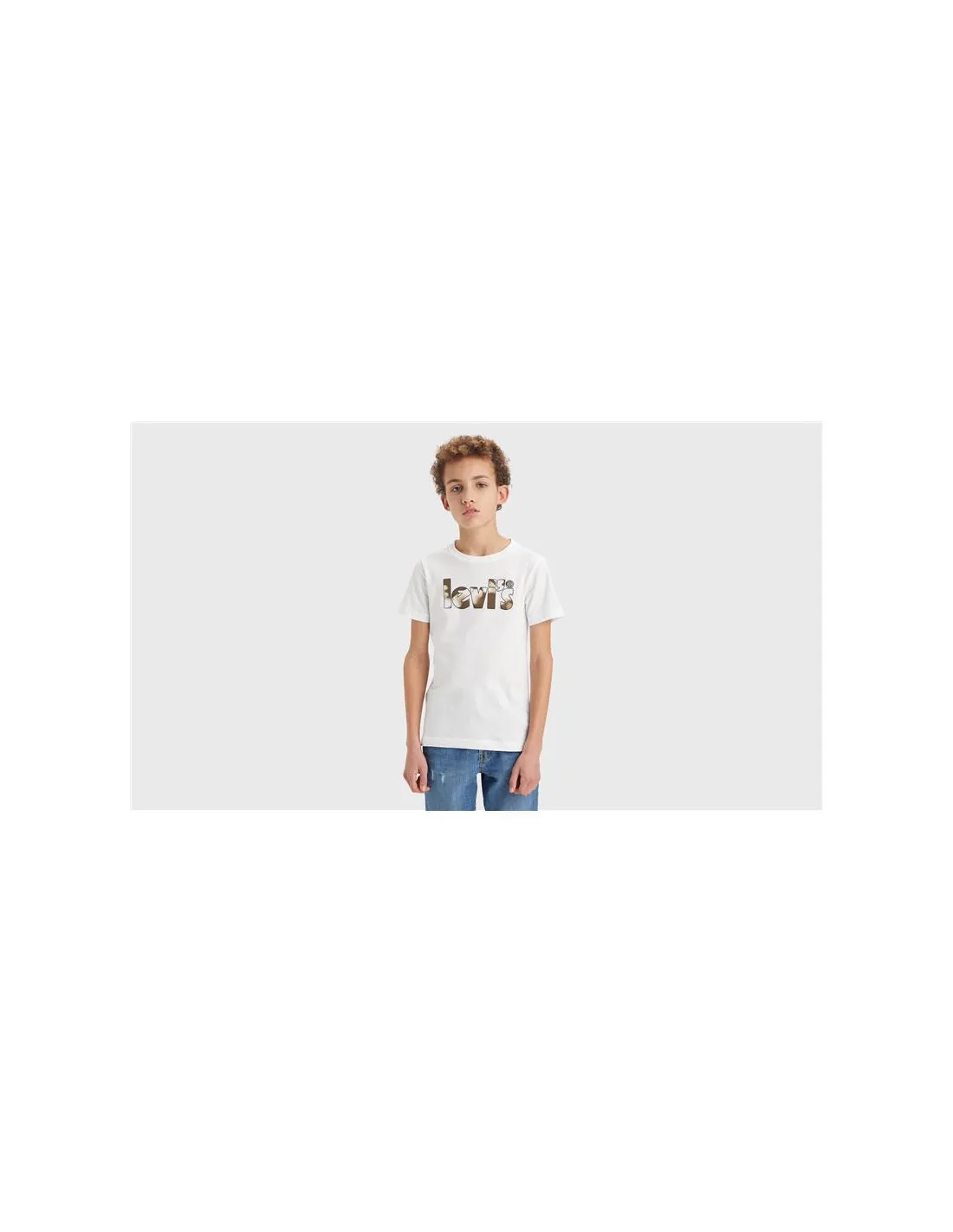 Camiseta Levi's Camo Poster Logo Bright Blanco Niño
