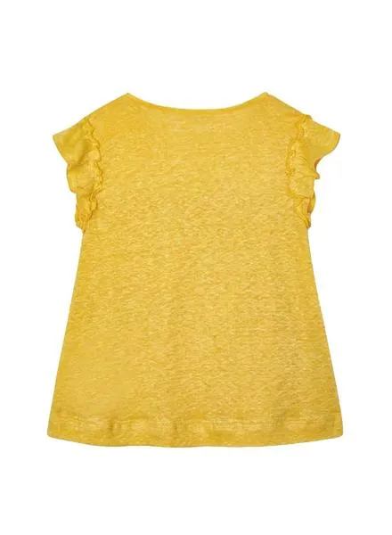 Camiseta Mayoral Lino Mostaza para Niña