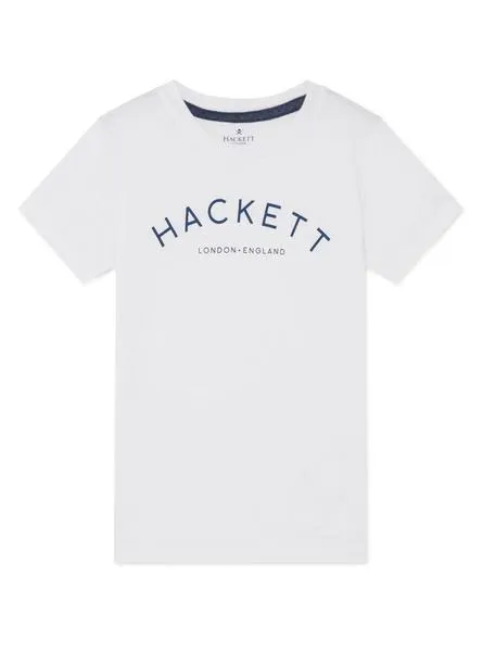 camisetea hackett logo blanco para niño