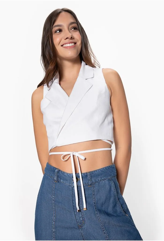 Chaleco crop para mujer