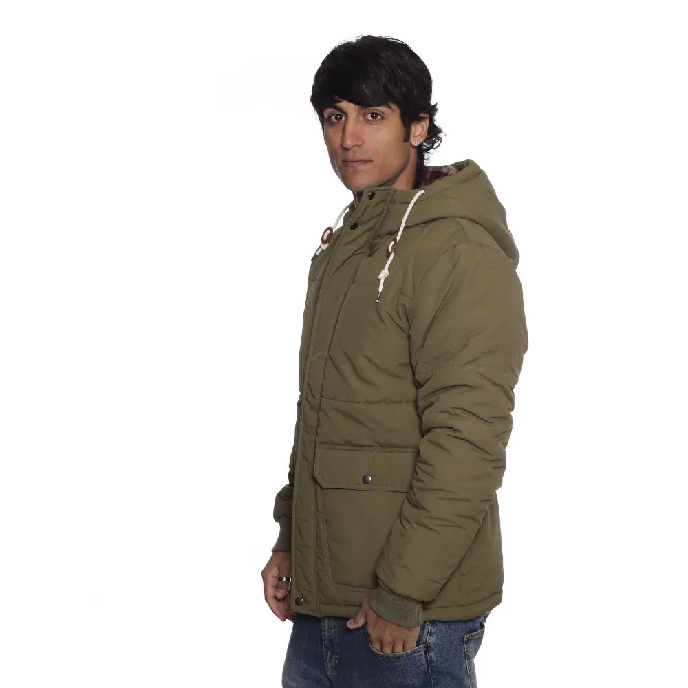 Chaqueta invierno SANTA CRUZ hombre Urbana con capucha cálida PLATEAU MENS OLIVE Ref. J039JK05 Verde caqui