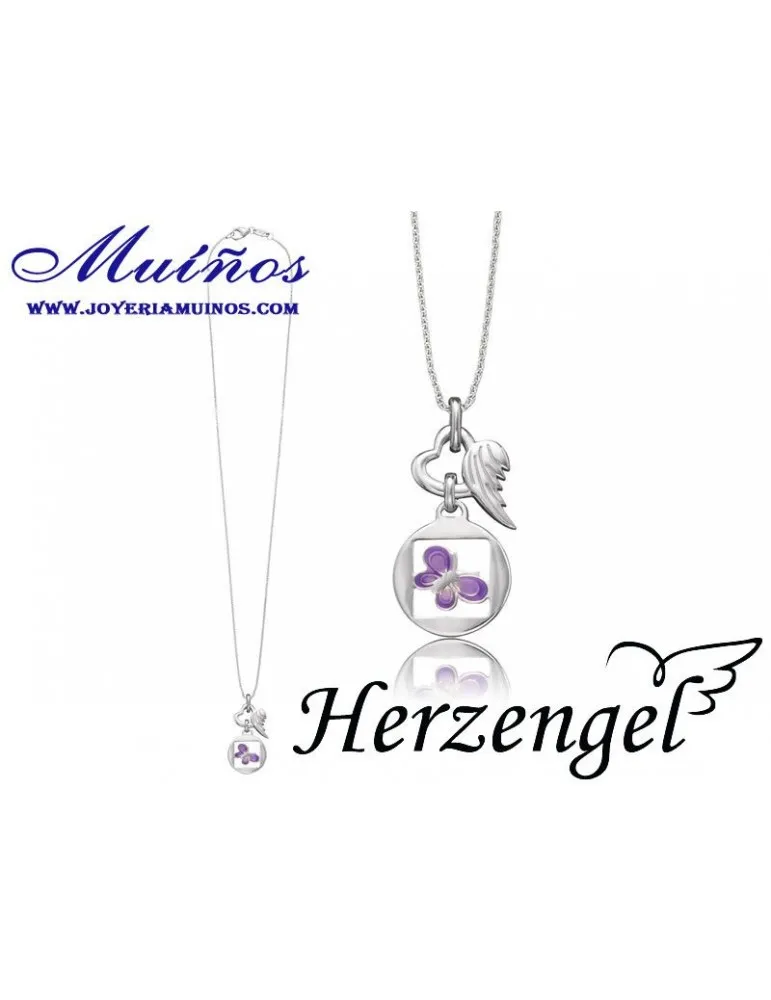 Colgante plata niña Herzengel mariposa y corazón alado