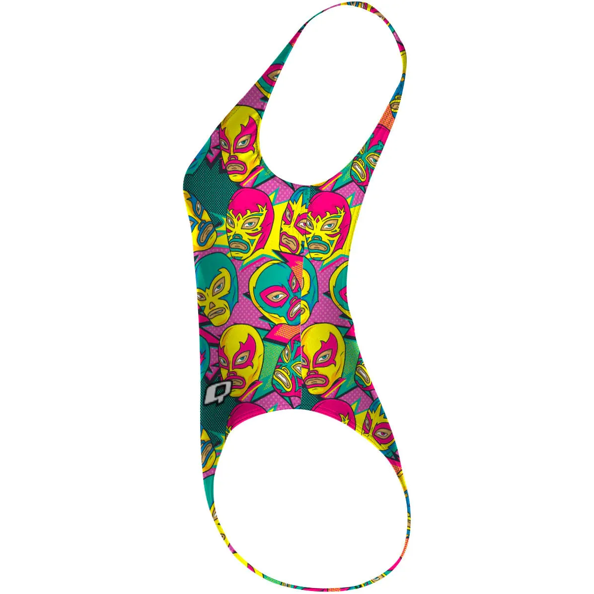 COMIC WRESTLING MASKS  HIGH HIP ONE PIECE SWIMSUIT