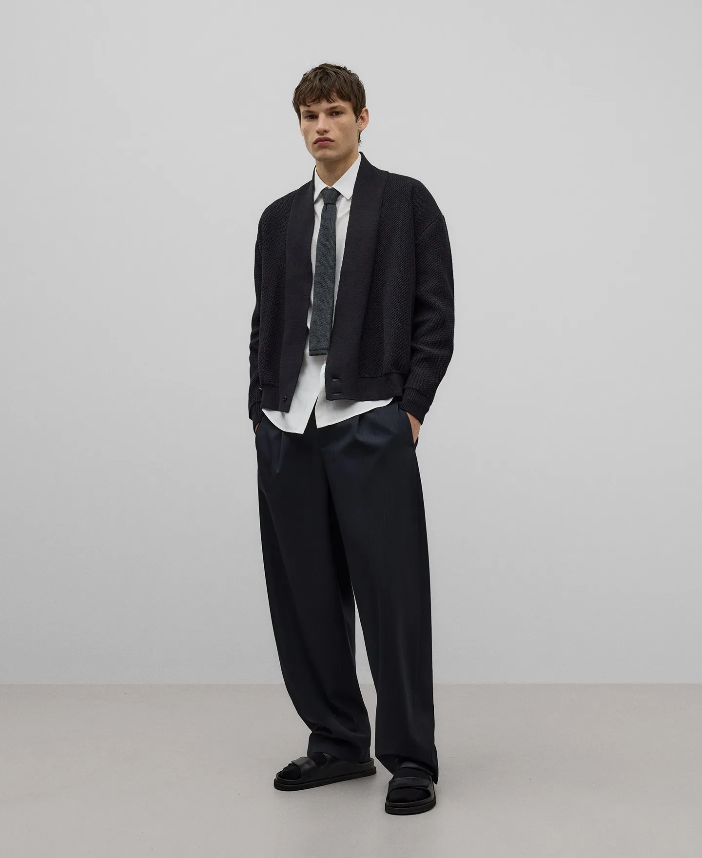 Cotton slim fit shirt man