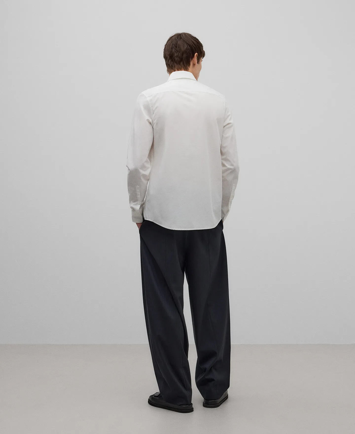 Cotton slim fit shirt man