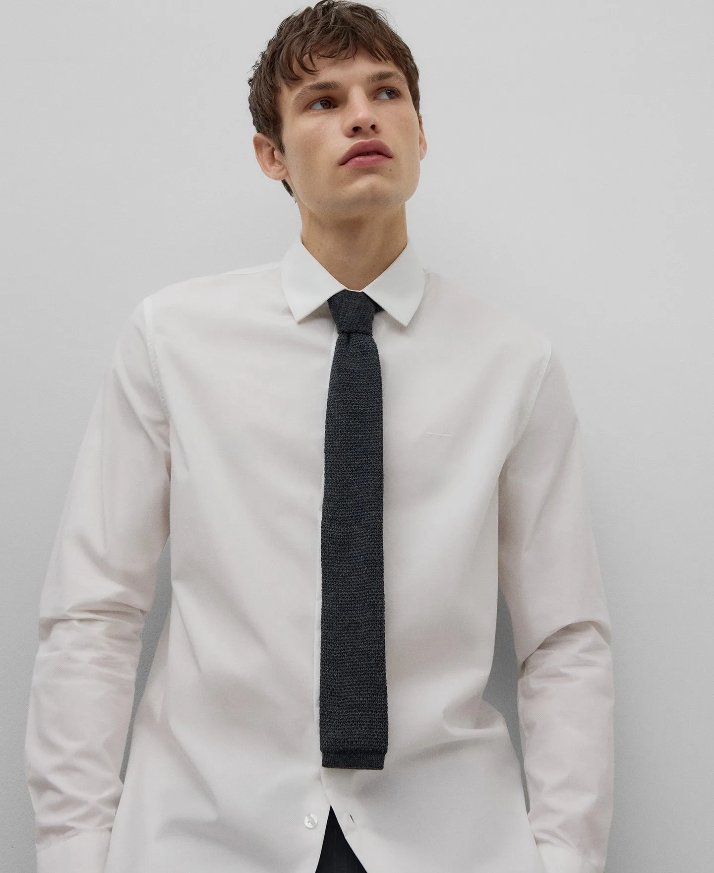 Cotton slim fit shirt man