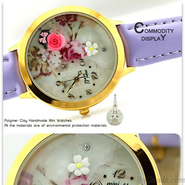 Cute Rose Gold Edge Polymer Clay Watch