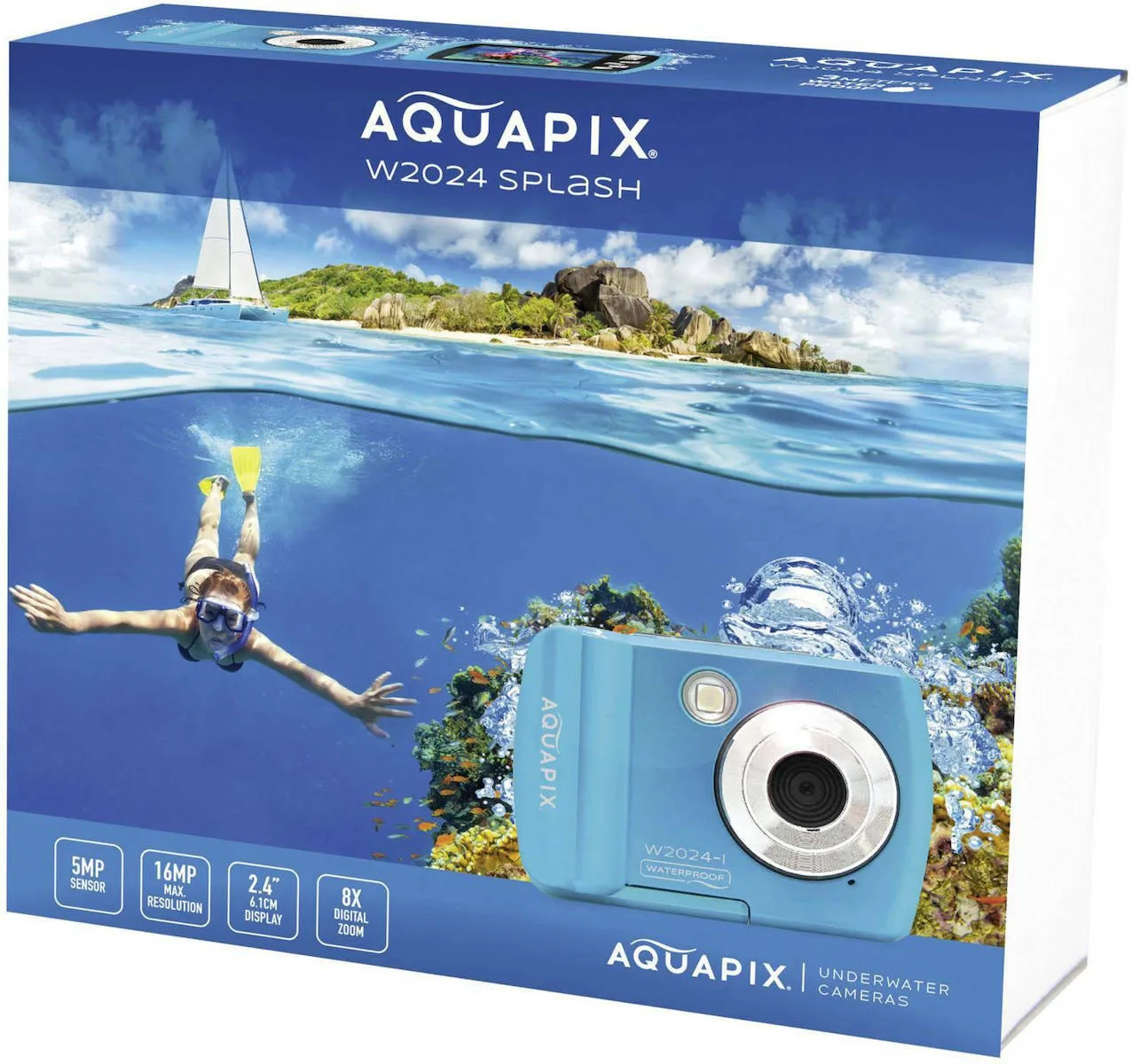 Cámara Aquapix W2024 Splash azul hielo
