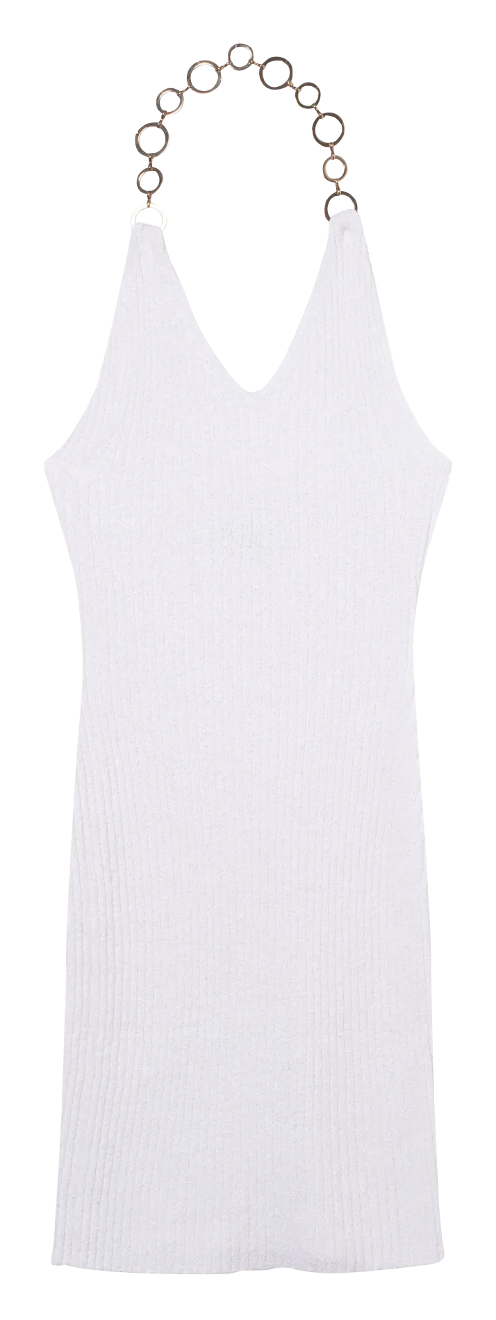 DESPOTIKO  VESTIDO MIDI AJUSTADO DE ALGODóN EN BLANCO
